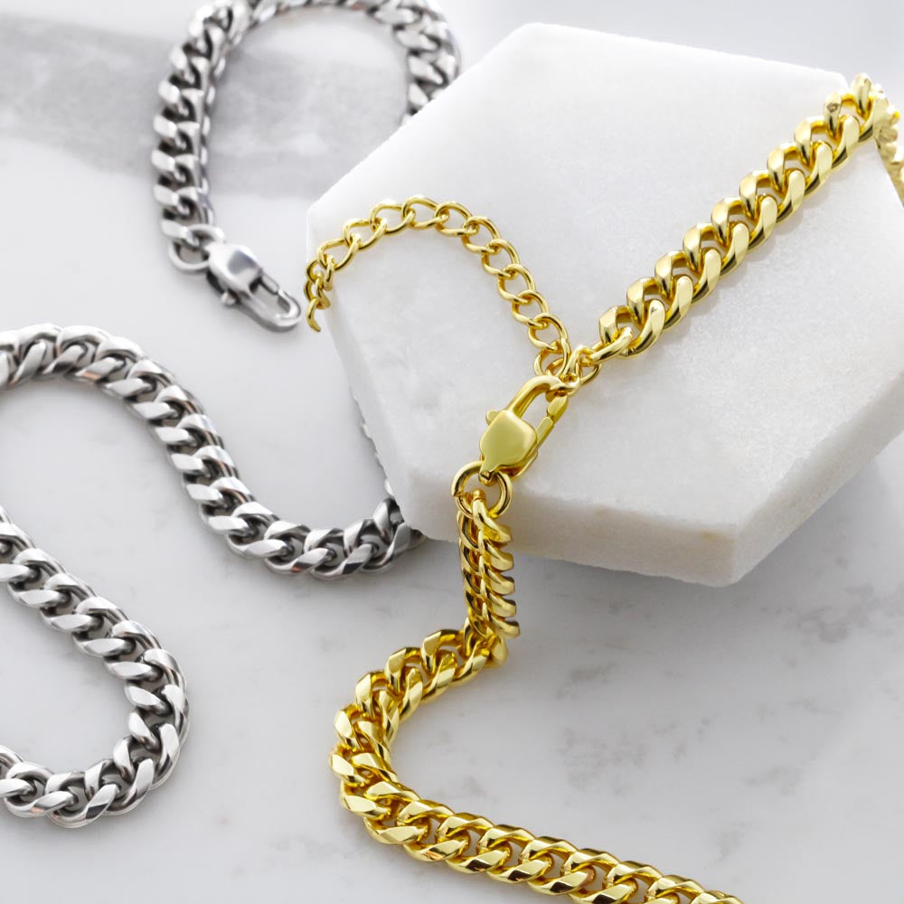 Baseball Cuban Link Chain Necklace | Gift | To Our Son | For Him | Personalizable